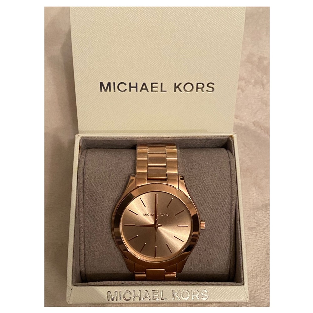 MICHAEL KORS Oversized Slim Runway R. Gold Watch